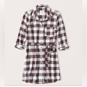 Flannel Shirt Dress - Medium Tall